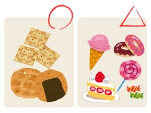 虫歯になりにくいお菓子と虫歯になりやすいお菓子